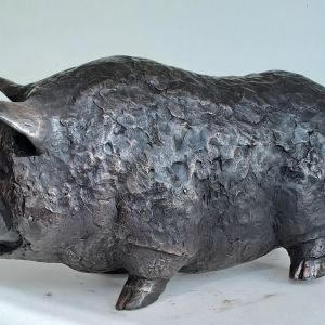 Hangbuikzwijntje, brons